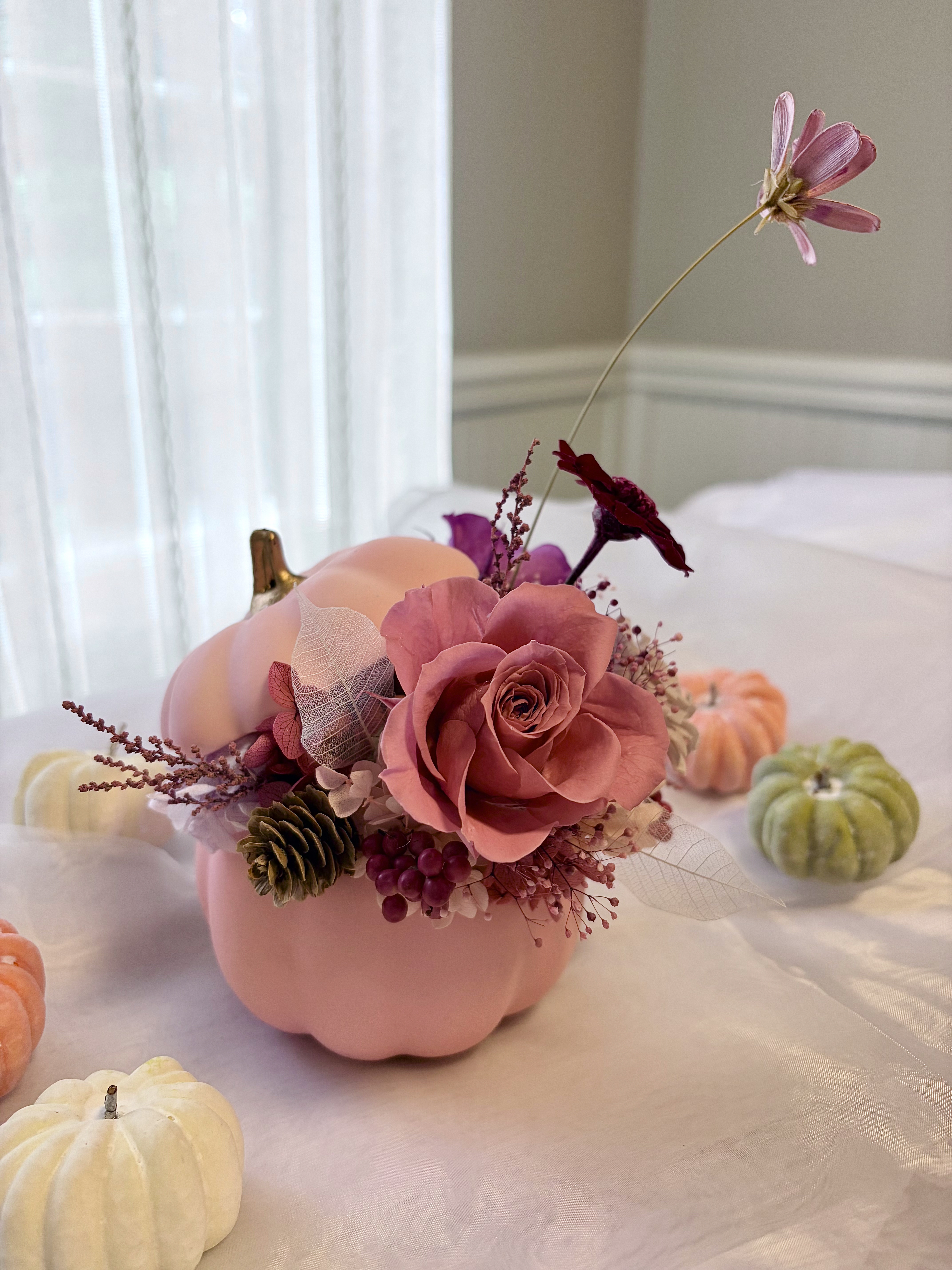 Pink Pumpkin Floral Diffuser
