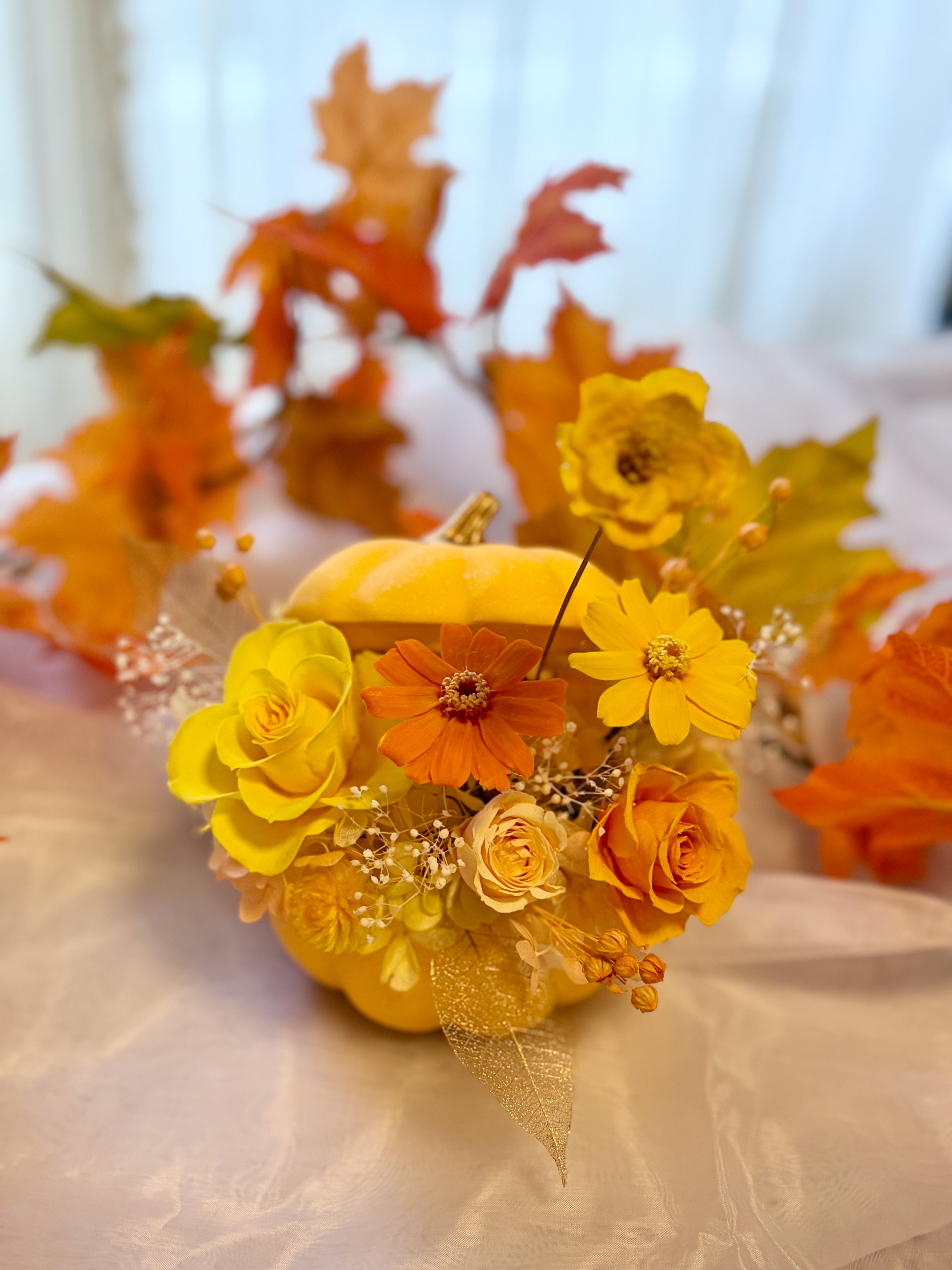 Yellow Pumpkin Floral Diffuser